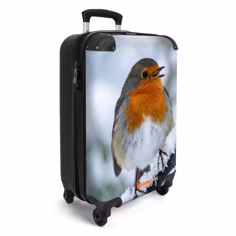 Koffer - Roodborstje - Tak - Sneeuw - Winter - Levendig - Roodborstje - Tak - Sneeuw - Winter - Levendig NBS - Handbagage koffer - Volwassenen Unisex middel