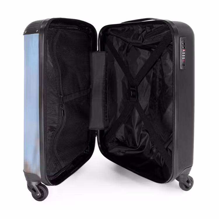 Koffer - Roodborsttapuit - Heide - Paars - Natuur - Sfeervol - Roodborsttapuit - Heide - Paars - Natuur - Sfeervol NBS - Handbagage koffer - Volwassenen Unisex middel