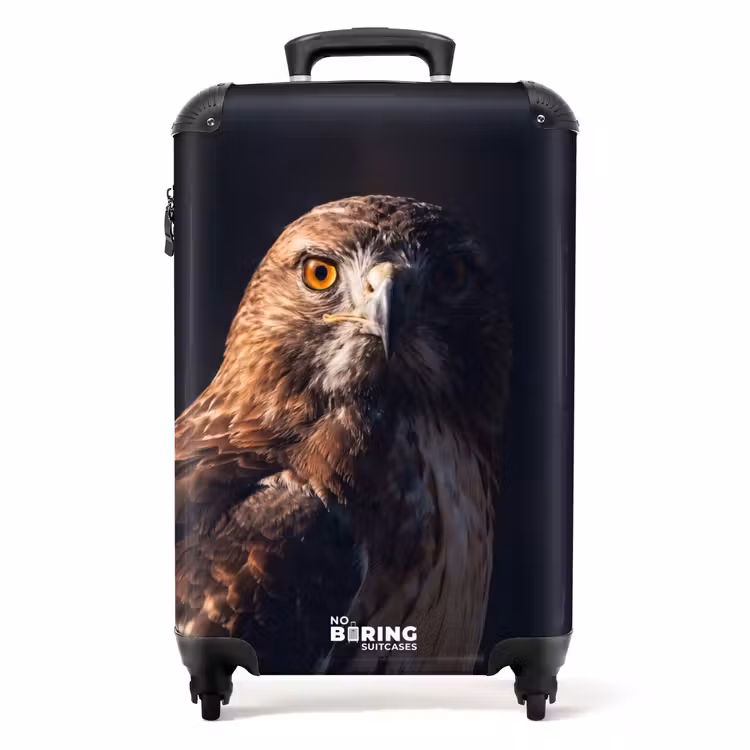Koffer - Roofvogel - Buizerd - Bruin - Roofvogel - Buizerd - Bruin NBS - Handbagage koffer - Volwassenen Unisex middel