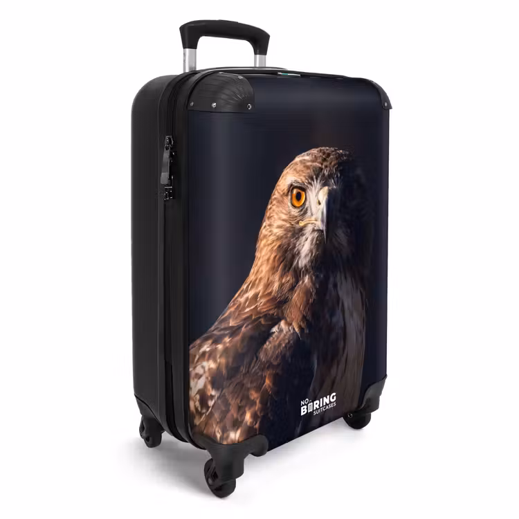 Koffer - Roofvogel - Buizerd - Bruin - Roofvogel - Buizerd - Bruin NBS - Handbagage koffer - Volwassenen Unisex middel