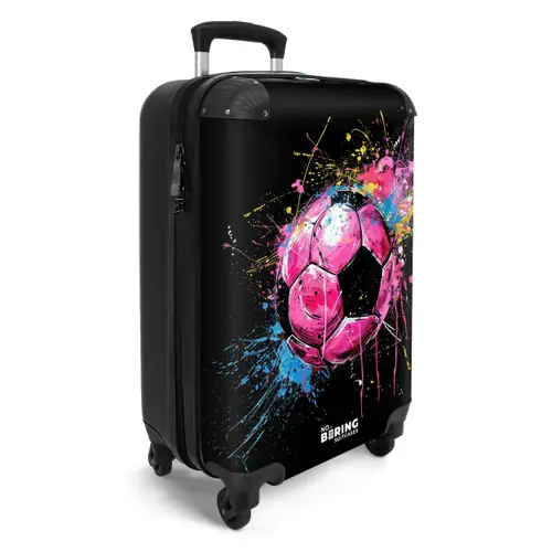 Roze voetbal met graffiti NBS - Handbagage koffer - Unisex middel -productfoto_3d