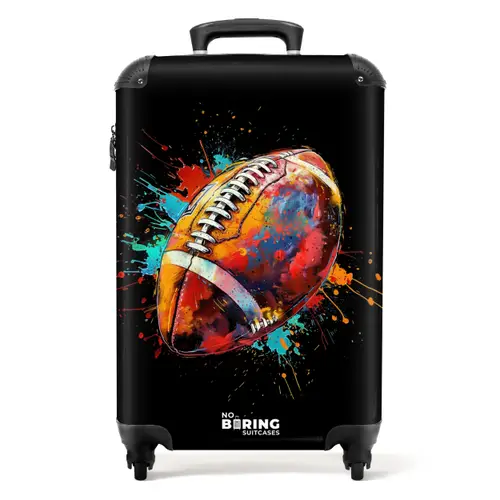 Rugbybal met kleurrijke graffiti NBS - Handbagage koffer - Unisex middel -productfoto_recht