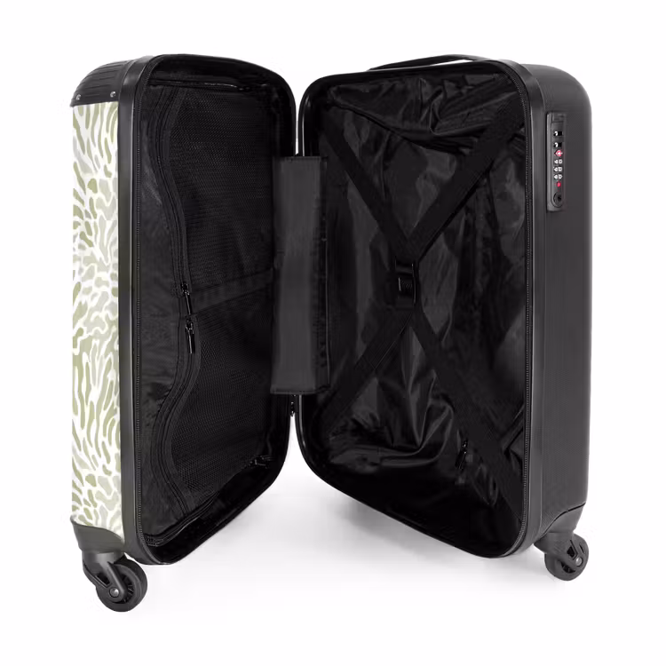 Koffer - Saliegroen - Abstract - Organisch - Koraal - Patroon - Saliegroen - Abstract - Organisch - Koraal - Patroon NBS - Handbagage koffer - Volwassenen Unisex middel