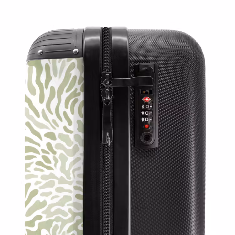 Koffer - Saliegroen - Abstract - Organisch - Koraal - Patroon - Saliegroen - Abstract - Organisch - Koraal - Patroon NBS - Handbagage koffer - Volwassenen Unisex middel