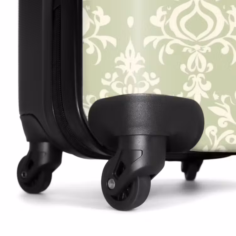 Koffer - Saliegroen - Barok - Damast - Ornament - Patroon - Saliegroen - Barok - Damast - Ornament - Patroon NBS - Handbagage koffer - Volwassenen Unisex middel