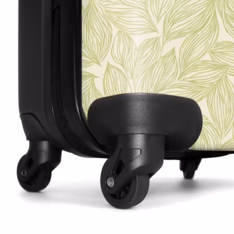 Koffer - Saliegroen - Botanisch - Bladeren - Handgetekend - Patroon - Saliegroen - Botanisch - Bladeren - Handgetekend - Patroon NBS - Handbagage koffer - Volwassenen Unisex middel