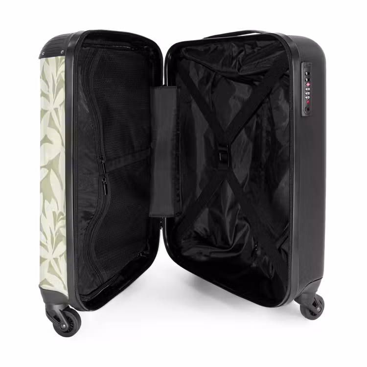 Koffer - Saliegroen - Botanisch - Minimalistisch - Patroon - Saliegroen - Botanisch - Minimalistisch - Patroon NBS - Handbagage koffer - Volwassenen Unisex middel