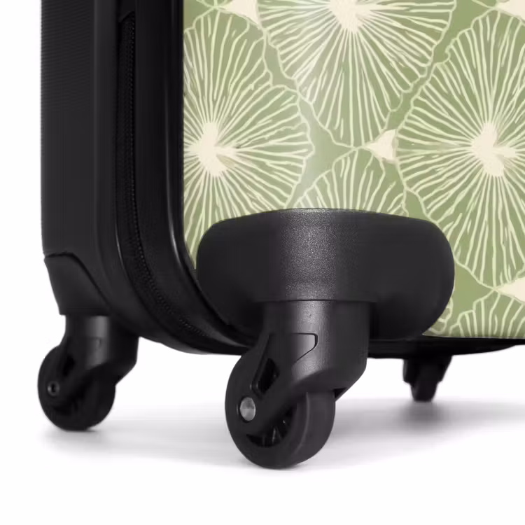 Koffer - Saliegroen - Botanisch - Ruiten - Organisch - Patroon - Saliegroen - Botanisch - Ruiten - Organisch - Patroon NBS - Handbagage koffer - Volwassenen Unisex middel