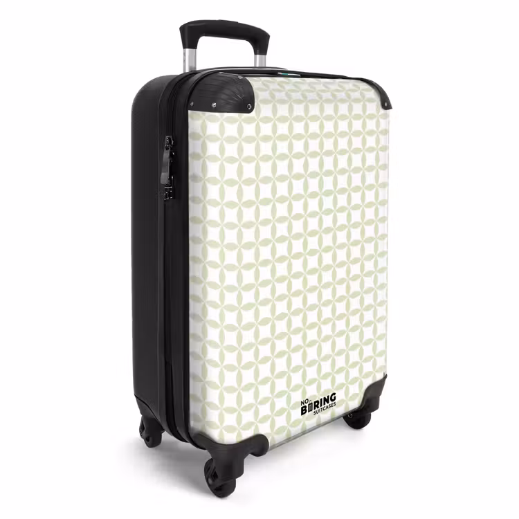 Koffer - Saliegroen - Geometrisch - Cirkels - Patroon - Saliegroen - Geometrisch - Cirkels - Patroon NBS - Handbagage koffer - Volwassenen Unisex middel