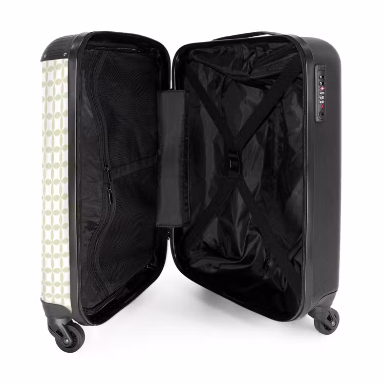 Koffer - Saliegroen - Geometrisch - Cirkels - Patroon - Saliegroen - Geometrisch - Cirkels - Patroon NBS - Handbagage koffer - Volwassenen Unisex middel