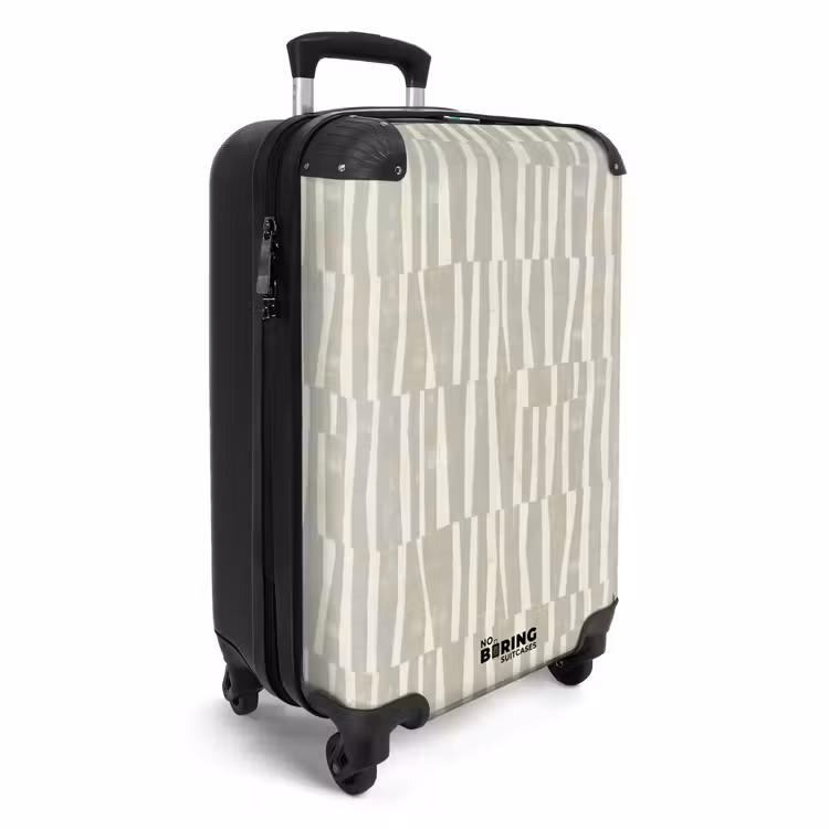 Koffer - Saliegroen - Strepen - Geometrisch - Textuur - Patroon - Saliegroen - Strepen - Geometrisch - Textuur - Patroon NBS - Handbagage koffer - Volwassenen Unisex middel