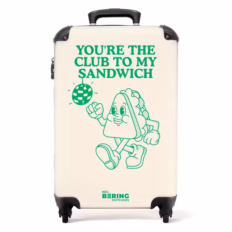 Koffer - Sandwich - Groen - Discobal - Sandwich - Groen - Discobal NBS - Handbagage koffer - Volwassenen Unisex middel