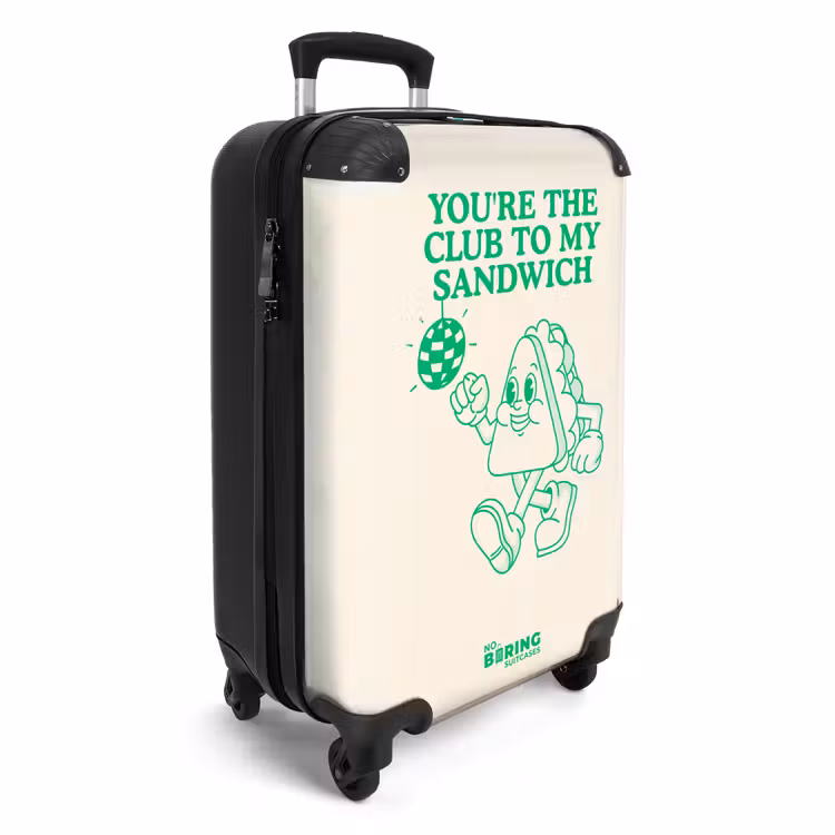 Koffer - Sandwich - Groen - Discobal - Sandwich - Groen - Discobal NBS - Handbagage koffer - Volwassenen Unisex middel