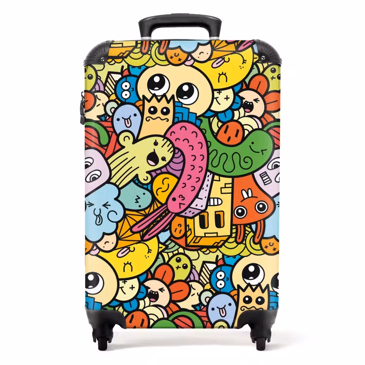 Schattige Beestjes in Stad NBS - Handbagage koffer - Unisex middel -productfoto_recht