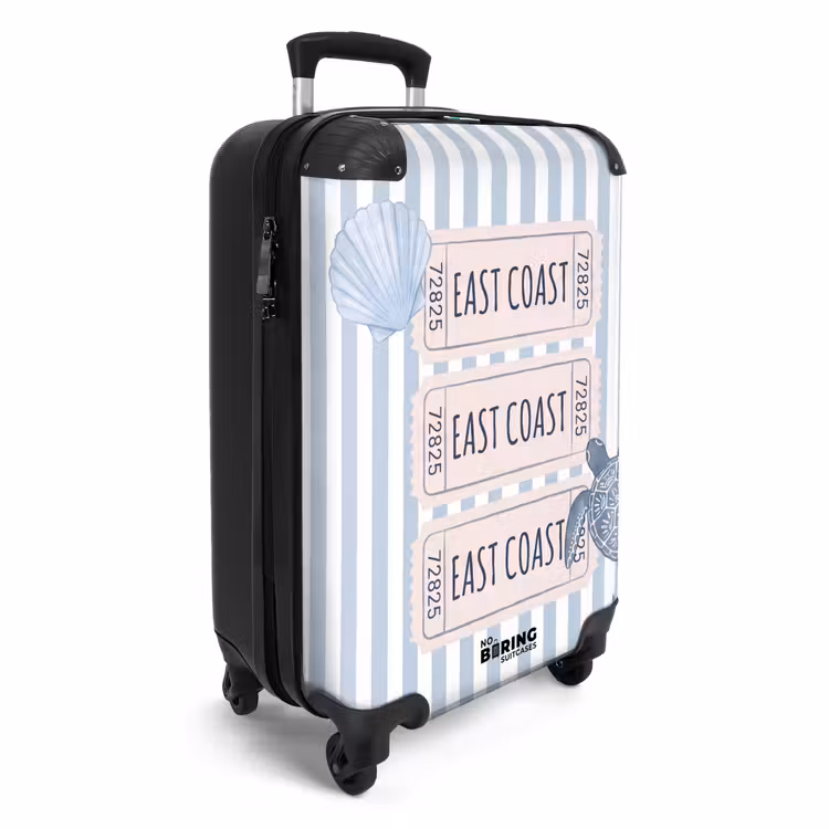 Koffer - Schelp - Oceaan - Kust - Blauw - Illustratie - Schelp - Oceaan - Kust - Blauw - Illustratie NBS - Handbagage koffer - Volwassenen Unisex middel