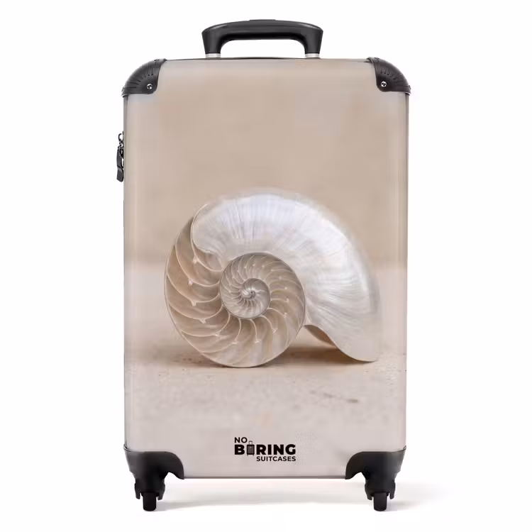Schelp - Spiraal - Beige NBS - Handbagage koffer - Volwassenen Unisex middel -productfoto_recht