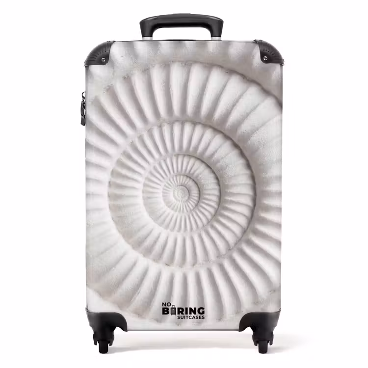 Schelp - Spiraal - Wit NBS - Handbagage koffer - Volwassenen Unisex middel -productfoto_recht