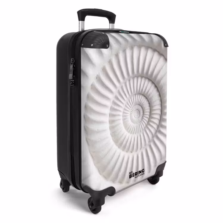 Schelp - Spiraal - Wit NBS - Handbagage koffer - Volwassenen Unisex middel -productfoto_3d
