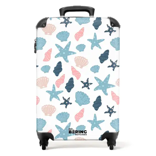 Schelpen patroon kleurrijk NBS - Handbagage koffer - Kinderen Unisex middel -productfoto_recht