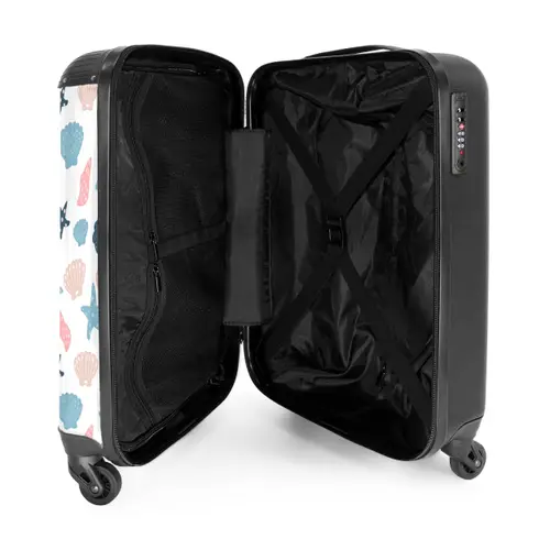 Schelpen patroon kleurrijk NBS - Handbagage koffer - Kinderen Unisex middel -binnenkant
