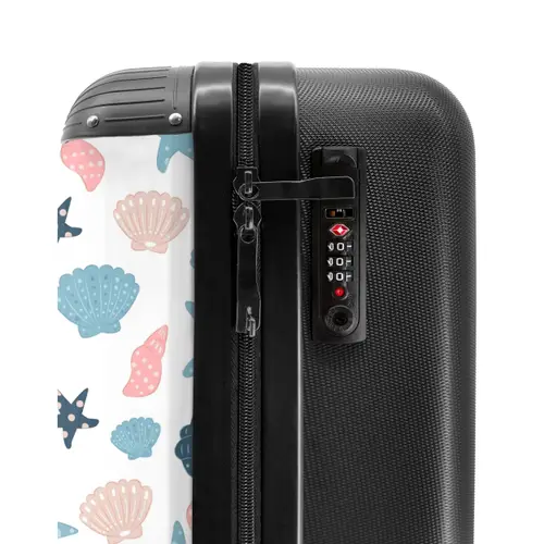 Schelpen patroon kleurrijk NBS - Handbagage koffer - Kinderen Unisex middel -slot
