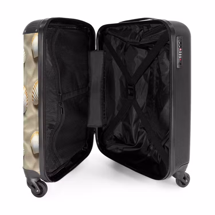 Schelpen - Zand - Maritiem NBS - Handbagage koffer - Volwassenen Unisex middel -binnenkant