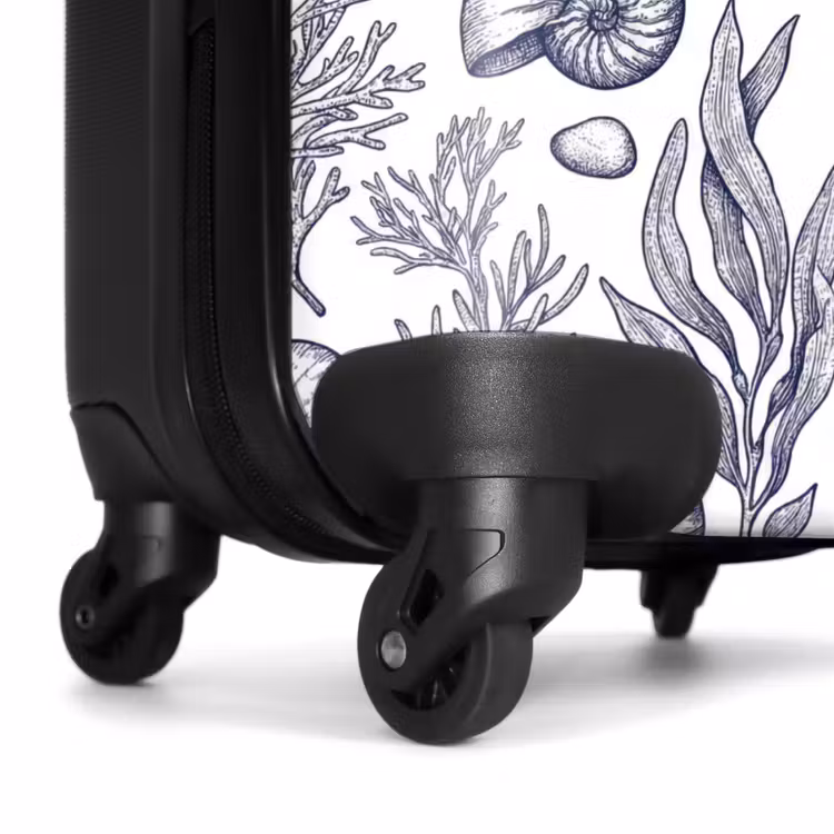 Koffer - Schelpen - Zeewier - Oceaan - Illustratie - Blauw - Schelpen - Zeewier - Oceaan - Illustratie - Blauw NBS - Handbagage koffer - Volwassenen Unisex middel