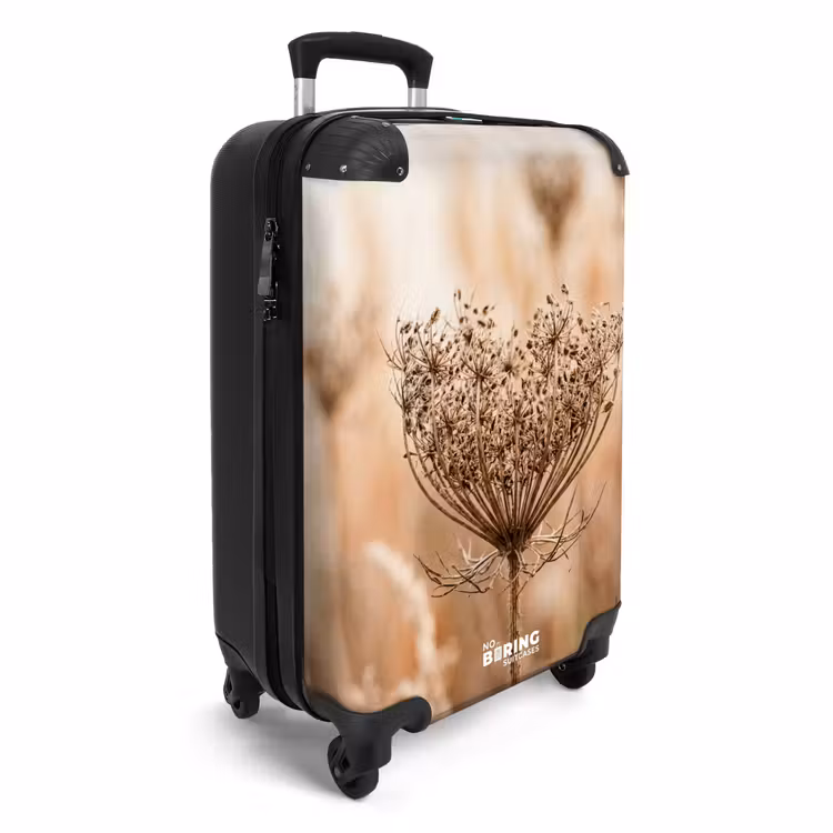 Koffer - Schermbloem - Droogbloem - Winter - Beige - Minimalistisch - Schermbloem - Droogbloem - Winter - Beige - Minimalistisch NBS - Handbagage koffer - Volwassenen Unisex middel