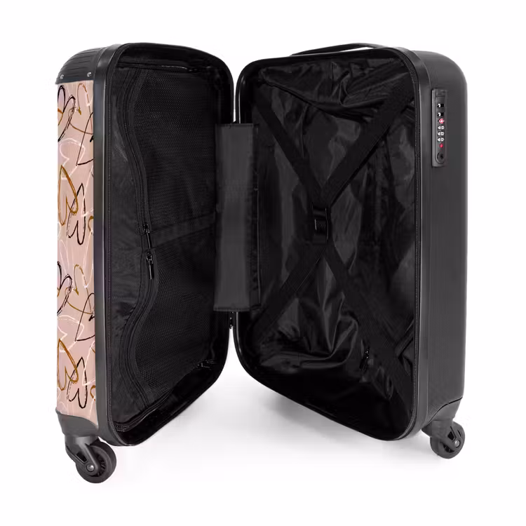 Schetsmatige Hartjesswirls NBS - Handbagage koffer - Volwassenen Unisex middel -binnenkant