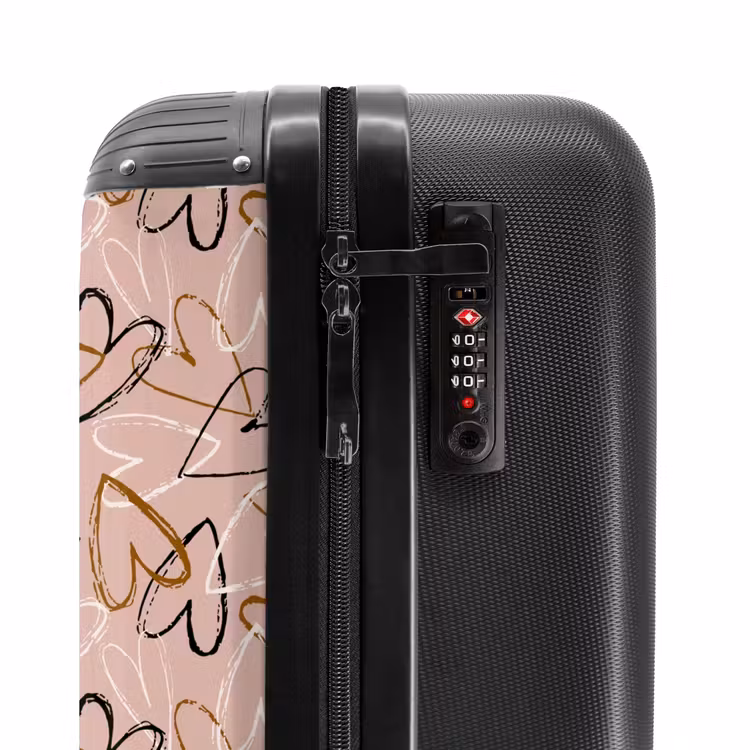 Schetsmatige Hartjesswirls NBS - Handbagage koffer - Volwassenen Unisex middel -slot