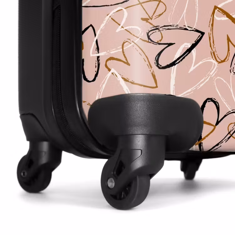 Schetsmatige Hartjesswirls NBS - Handbagage koffer - Volwassenen Unisex middel -wiel