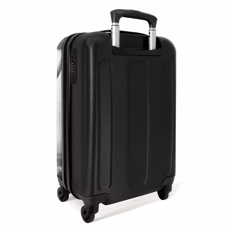 Schotse hooglander in zwart wit NBS - Handbagage koffer - Unisex middel -achterkant