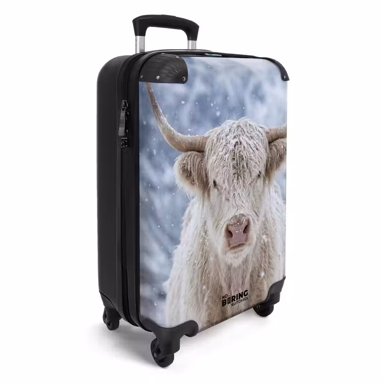 Koffer - Schotse Hooglander - Sneeuw - Bergen - Winter - Schotse Hooglander - Sneeuw - Bergen - Winter NBS - Handbagage koffer - Volwassenen Unisex middel