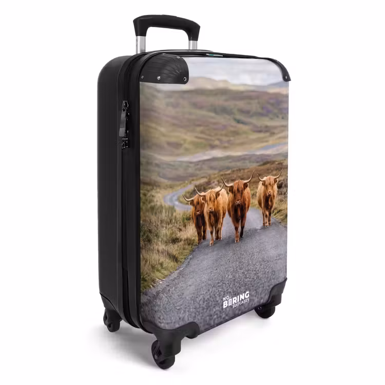 Koffer - Schotse Hooglanders - Weg - Landschap - Kudde - Schotse Hooglanders - Weg - Landschap - Kudde NBS - Handbagage koffer - Volwassenen Unisex middel