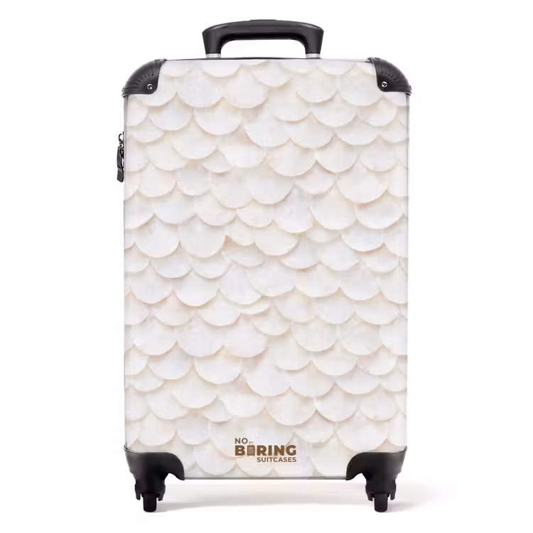 Schubben - Wit - Elegant NBS - Handbagage koffer - Volwassenen Unisex middel -productfoto_recht