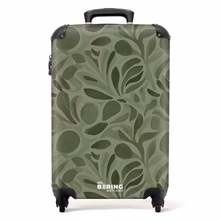 Koffer - Sereen - Bladeren - Groen - Sereen - Bladeren - Groen NBS - Handbagage koffer - Volwassenen Unisex middel