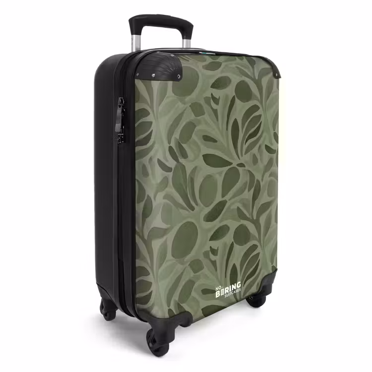Koffer - Sereen - Bladeren - Groen - Sereen - Bladeren - Groen NBS - Handbagage koffer - Volwassenen Unisex middel