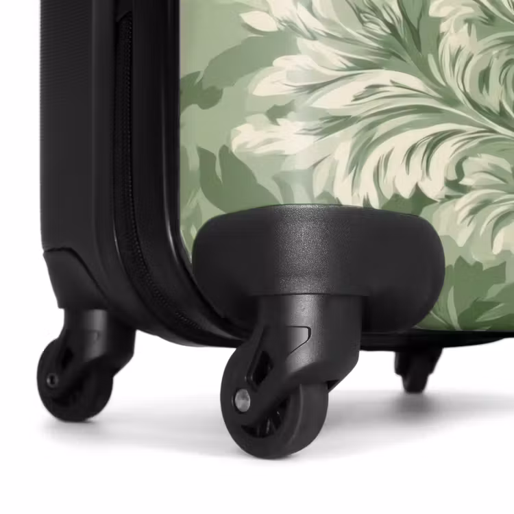 Koffer - Sierlijk - Lichtgroen - Planten - Patroon - Getailleerd - Sierlijk - Lichtgroen - Planten - Patroon - Getailleerd NBS - Handbagage koffer - Volwassenen Unisex middel