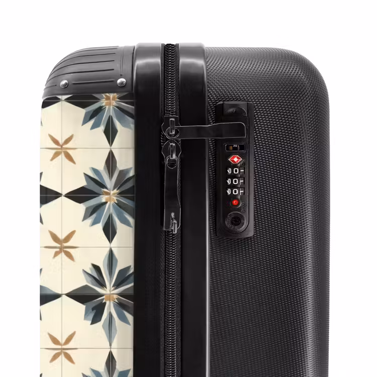 Sierlijk - Ornament - Blauw NBS - Handbagage koffer - Volwassenen Unisex middel -slot