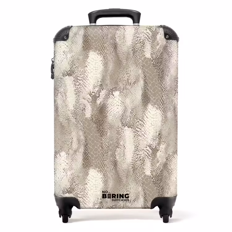 Slang - Textuur - Zand NBS - Handbagage koffer - Volwassenen Unisex middel -productfoto_recht