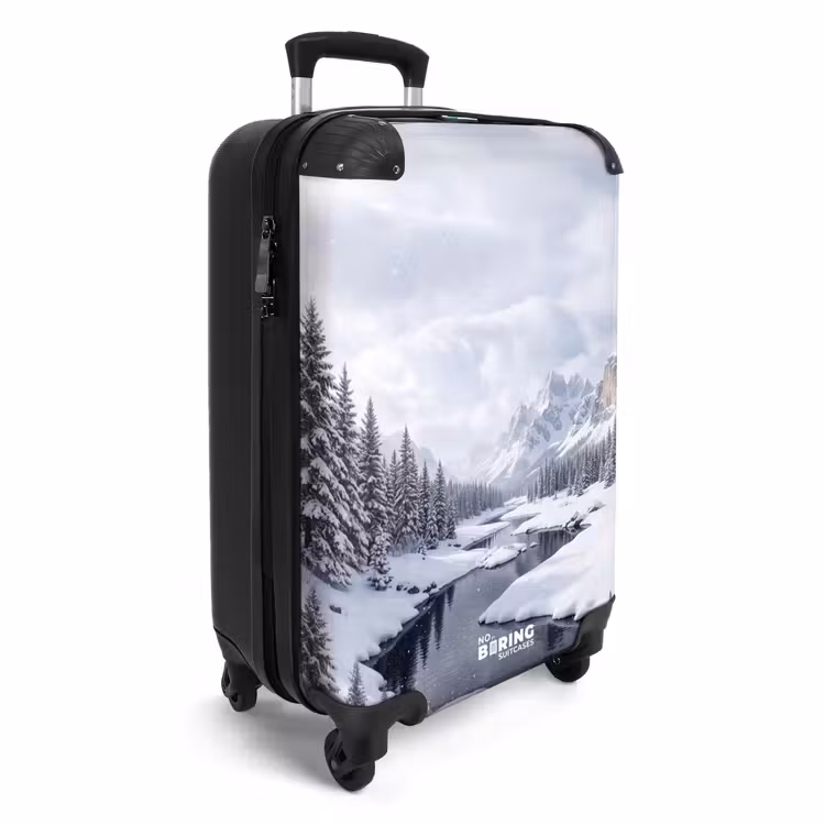 Koffer - Sneeuwlandschap - Bergen - Rivier - Winter - Sneeuwlandschap - Bergen - Rivier - Winter NBS - Handbagage koffer - Volwassenen Unisex middel