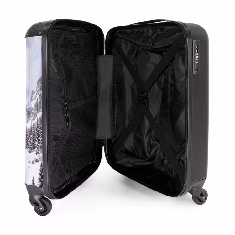 Koffer - Sneeuwlandschap - Bergen - Rivier - Winter - Sneeuwlandschap - Bergen - Rivier - Winter NBS - Handbagage koffer - Volwassenen Unisex middel