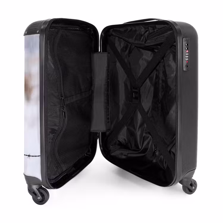 Koffer - Sneeuwuil - Hek - Sneeuw - Wit - Sneeuwuil - Hek - Sneeuw - Wit NBS - Handbagage koffer - Volwassenen Unisex middel