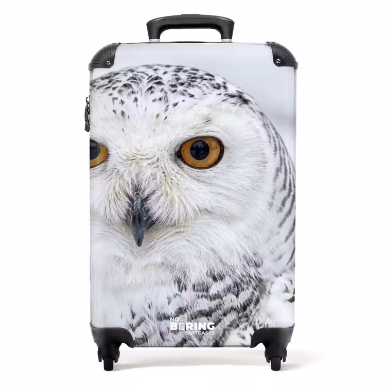 Koffer - Sneeuwuil - Oog - Wildlife - Wit - Sneeuwuil - Oog - Wildlife - Wit NBS - Handbagage koffer - Volwassenen Unisex middel