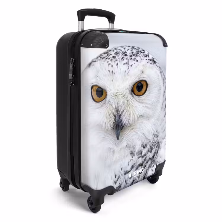 Koffer - Sneeuwuil - Oog - Wildlife - Wit - Sneeuwuil - Oog - Wildlife - Wit NBS - Handbagage koffer - Volwassenen Unisex middel