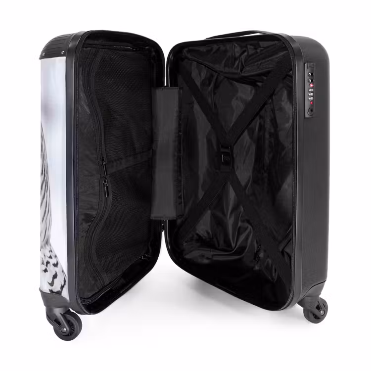 Koffer - Sneeuwuil - Oog - Wildlife - Wit - Sneeuwuil - Oog - Wildlife - Wit NBS - Handbagage koffer - Volwassenen Unisex middel
