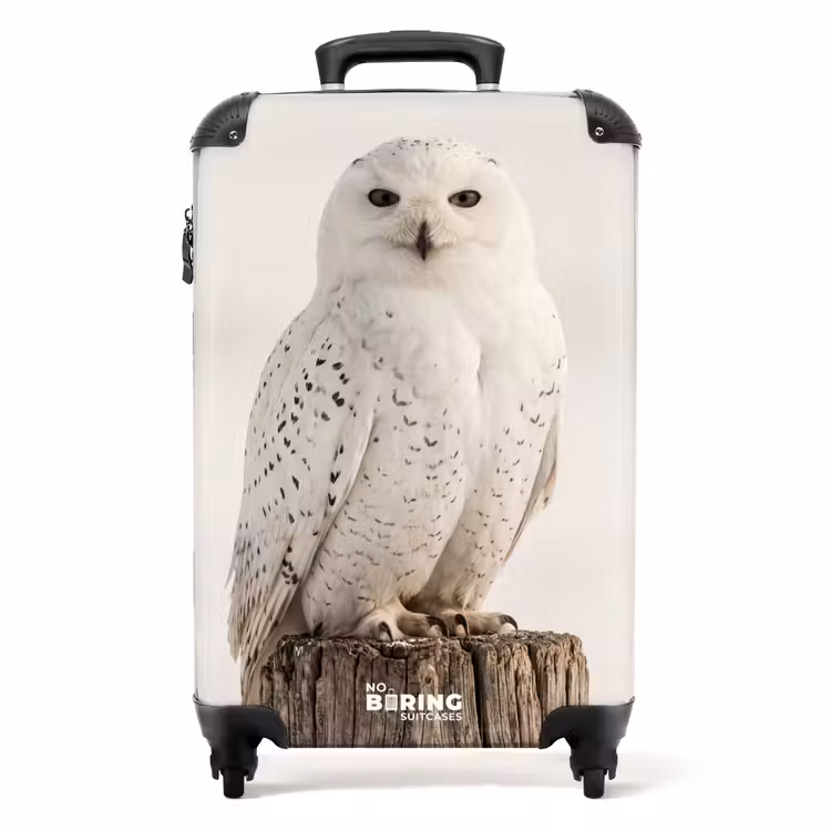Koffer - Sneeuwuil - Paal - Winter - Portret - Majestueus - Sneeuwuil - Paal - Winter - Portret - Majestueus NBS - Handbagage koffer - Volwassenen Unisex middel