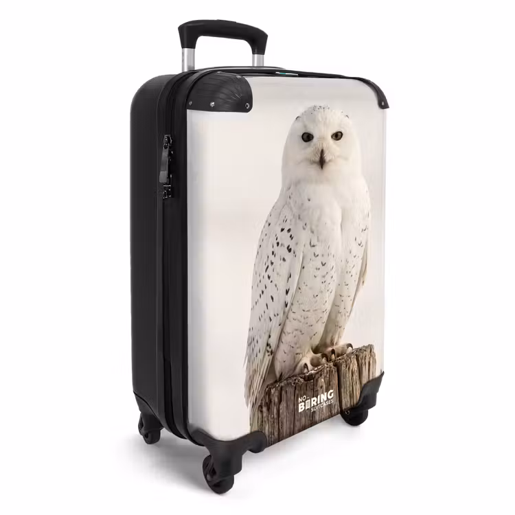 Koffer - Sneeuwuil - Paal - Winter - Portret - Majestueus - Sneeuwuil - Paal - Winter - Portret - Majestueus NBS - Handbagage koffer - Volwassenen Unisex middel