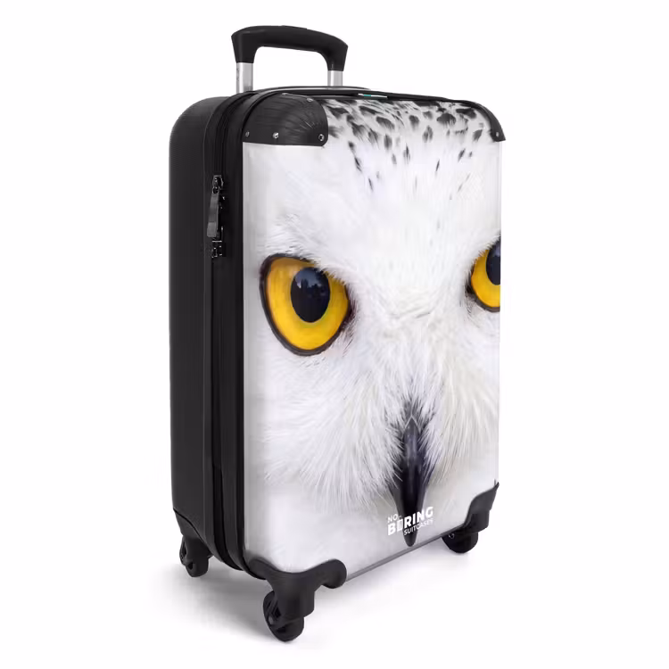 Koffer - Sneeuwuil - Portret - Geel - Sneeuwuil - Portret - Geel NBS - Handbagage koffer - Volwassenen Unisex middel
