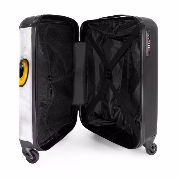 Koffer - Sneeuwuil - Portret - Geel - Sneeuwuil - Portret - Geel NBS - Handbagage koffer - Volwassenen Unisex middel